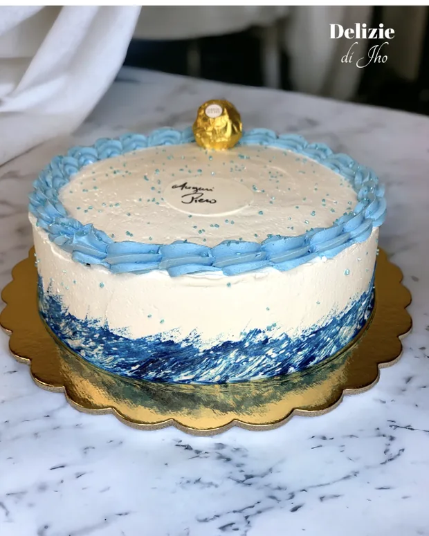 Torta per Lui alla vaniglia con decorazione blu, Piccole Delizie di Delizie di Jho